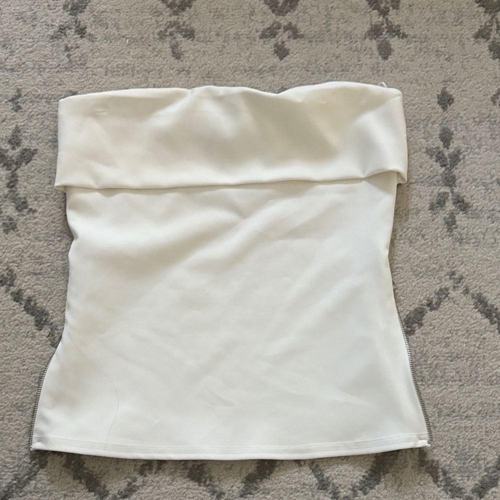 Zara Cream Strapless Top